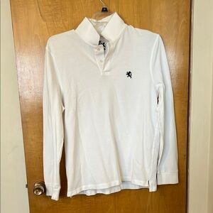 Large long-sleeve white polo from Express